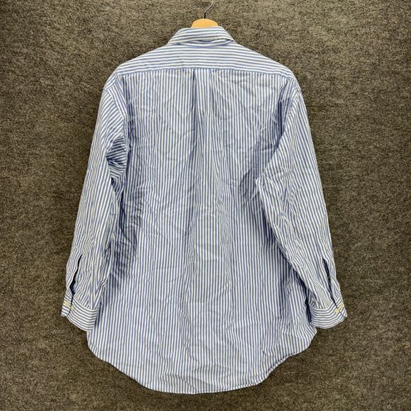 Ralph Lauren Shirt Men 16 Blue Striped Button Up Collared Long Sleeve Classic - Picture 2 of 6